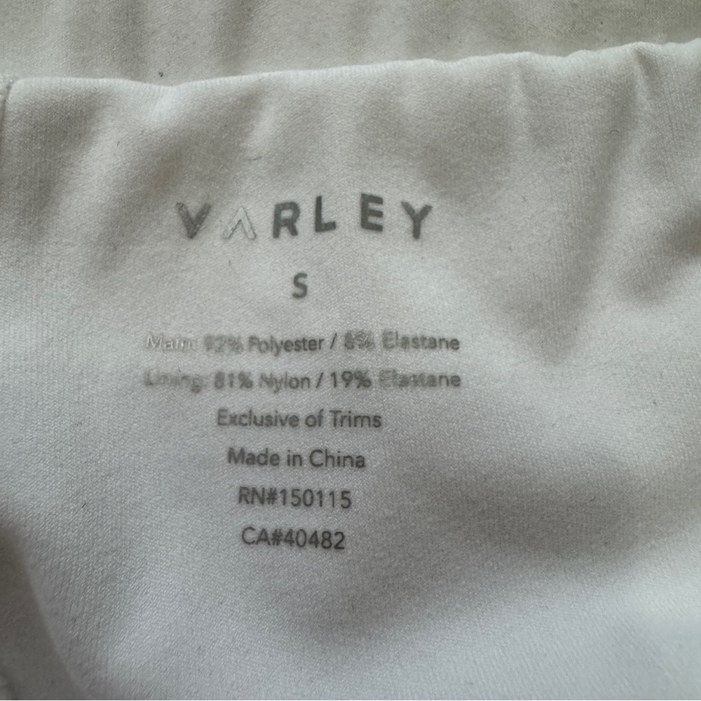 Varley Small White Skort Skirt ~ Lined Athletic Athleisure Tennis Pickleball - Picture 7 of 7